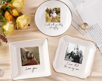 Mothers Day Gift For Mom, Custom Photo Trinket Tray, Custom Ring Dish With Picture, Gift For Grandma, Mom Gift From Daughter, Birthday Gift
