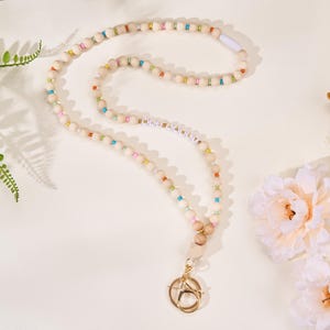 Personalized Boho Teacher Lanyard, Custom Beaded Teacher Lanyard, Nurse Lanyard,  ID Badge Holder, Lanyard with name, Gift for teacher