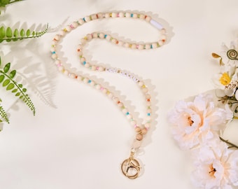 Personalized Boho Teacher Lanyard, Custom Beaded Teacher Lanyard, Nurse Lanyard,  ID Badge Holder, Lanyard with name, Gift for teacher