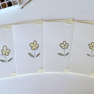 Handpainted “Yellow flower” Stationery Set (not print), Original Watercolor
