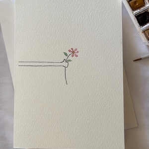 Cartes de voeux « Une fleur pour vous » peintes à la main (pas d'impression), aquarelle originale