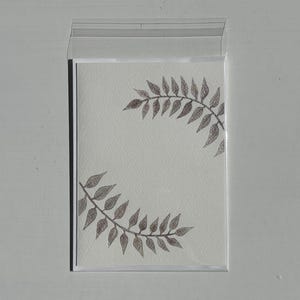 Carte de voeux « Feuilles métalliques » aquarelle originale peinte à la main (pas d'impression)