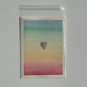 Tarjetas de felicitación "Corazón de oro" pintadas a mano (no impresas), acuarela original