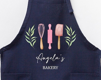 Baking Apron, Customized Apron, Personalized Gift, Cute Cotton Apron, Printed Apron, Cookie Baker Gift, Baker Gift,Cute Apron For Women Men