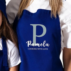 Kitchen Apron,Personalized Apron, Custom Chef Denim Apron,Cooking Cute Apron,Anniversary Gift,Personalized Gift,Mom Gift,100-percent Cotton