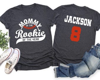 Baseball Rookie of the Year Matching T Shirts, Baseball Birthday T Shirts, Custom Baseball Theme Party Birthday, Personalized Baseball Gifts