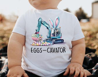 Boys Easter Kids Shirt, Eggs-Cavator Boys Toddler Shirt, Funny Easter Tee,Eggs-Cavator Shirt, Easter Egg Hunt Apparel, Easter Day Kids Shirt