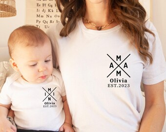 Mama & Mini Personalized Shirt,Together,Mothers and Children Shirt,Mom and Child Gifts,Mommy and Me Outfit,Family Clothing,Mom Baby Gift
