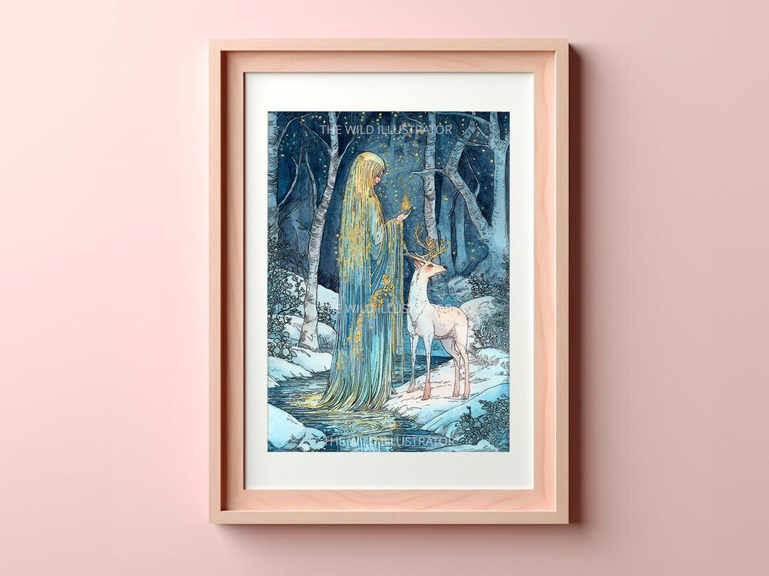 The Solstice Spirit | Mystical Winter Art Print | Nature-inspired Decor ...