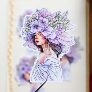 Floral Reverie Sticker - Handgemachter Pastell Blumenaufkleber für Naturliebhaber