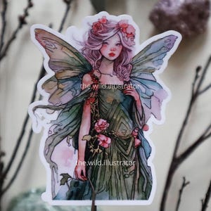 Adesivo fata - Adesivo in vinile fata della foresta mistica, perfetto per diari, computer portatili, regalo magico per gli amanti delle fate