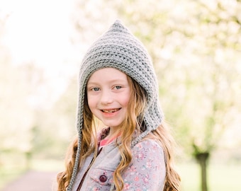 Girls elf hat 30 colors gray winter gnome cap grey back to school spring knitwear newborn baby - womens sizes unqiue gift for her mom