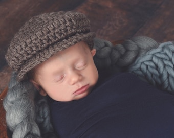 Baby boy hat 36 colors Irish wool hospital newsboy cap for coming home outfit photo prop shower gift newborn - mens sizes brown taupe