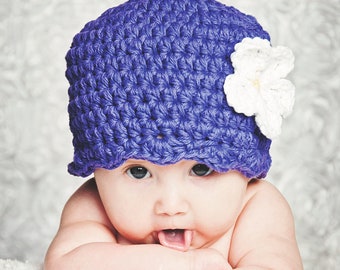Custom baby girl hat 3 to 6 month 40 available colors crochet flower beanie spring fashion knit clothing personalized winter knitwear 3-6
