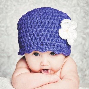 Custom baby girl hat 3 to 6 month 40 available colors crochet flower beanie spring fashion knit clothing personalized winter knitwear 3-6