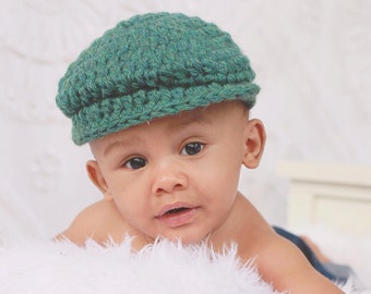 Baby boy hat 36 colors Irish wool golf newsboy cap for coming home outfit newborn photography St Patricks Day photo prop heather green