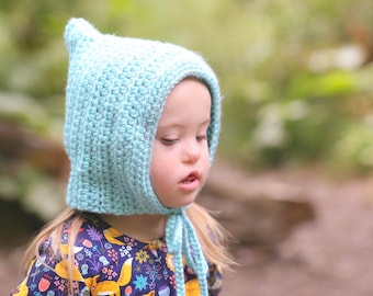 Toddler girl hat 30 colors pixie elf fall bonnet newborn baby to womans sizes crochet gnome winter cap gift for her aqua robins egg blue