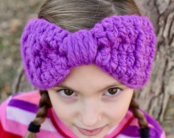 39 colors girls ear warmer crochet winter headband chunky knit bow baby toddler womens sizes fall fashion autumn gift for her purple orchid