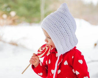 Toddler gnome hat 30 colors pixie elf winter bonnet newborn baby girl - womens sizes crochet fall accessory knit unique gift for her white