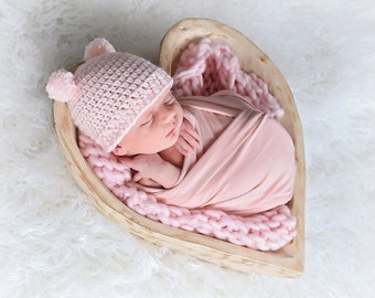 Baby girl hat 39 colors pale pink mini pom bear hospital hat for coming home outfit photo prop newborn - womens sizes shower gift for her