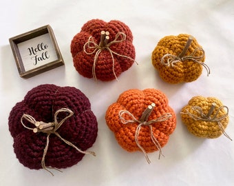 Crochet pumpkins 39 colors modern farmhouse fall decoration autumn knit holiday decor for Halloween Thanksgiving baby nursery 4 5 6 7 8 inch