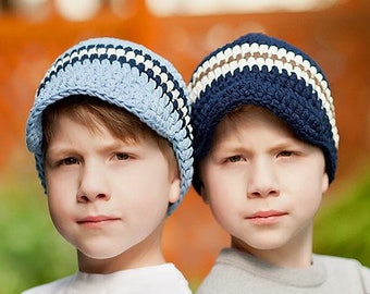 Custom Boys Hat 40 Colors Personalized Striped Visor Beanie