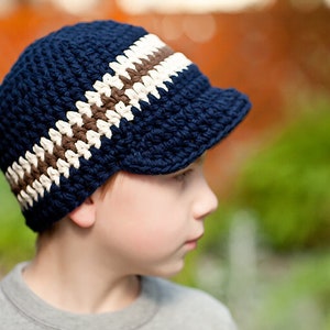 Custom toddler boy hat 34 colors crochet boy's hat striped visor beanie customized winter hat personalized knit cap newborn - mens sizes