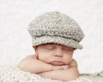 Bonnet bébé garçon 36 couleurs casquette gavroche en laine irlandaise pour rentrer à la maison tenue photo prop unique cadeau de douche nouveau-né - tailles homme gris crème