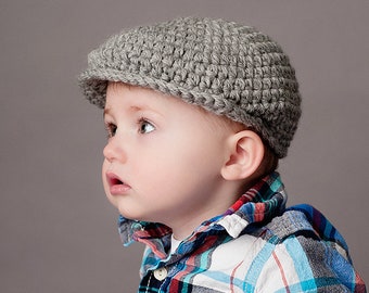 Chapeau pour tout-petit garçon 36 couleurs casquette gavroche en laine irlandaise nouveau-né - tailles homme au crochet chapeau de golf plat garçon en papier hiver cadeau unique pour lui gris