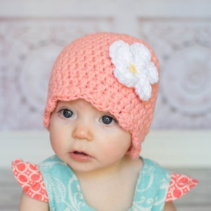 Baby girl hat 40 flower colors crochet winter flapper beanie spring fashion fall knitwear cozy autumn accessories pastel light orange peach