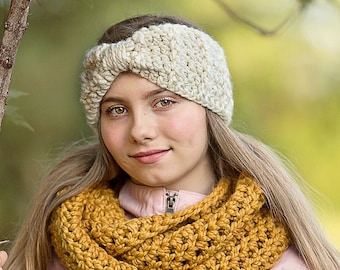 Womens ear warmer 39 colors winter headband chunky crochet knotted bow for baby toddler girls warm cozy fall knits ivory cream gold sparkle