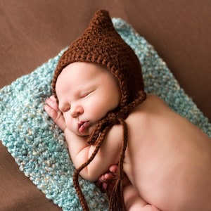 Baby boy hat 45 colors pixie elf winter bonnet hospital gnome hat for coming home outfit newborn photography woodland photo prop brown