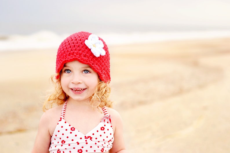 1T to 2T custom toddler girl hat 34 colors crochet flower knit flapper beanie spring fall winter hat personalized gifts clothes & clothing image 3