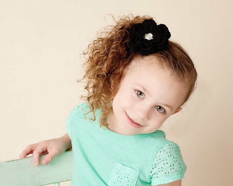 Black Flower Hair Clip Baby Girl Hair Accessories Toddler Girl Etsy