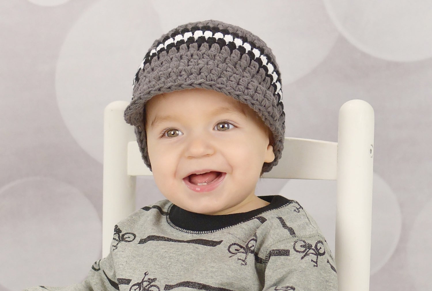 帽子 andmary Baby knit babushka gray ANDMARY】Baby knit babushka