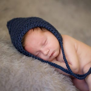Pixie elf hat 45 colors winter gnome bonnet newborn baby toddlers girls womens womans sizes crochet knit unique gift for her dark navy blue 画像 4