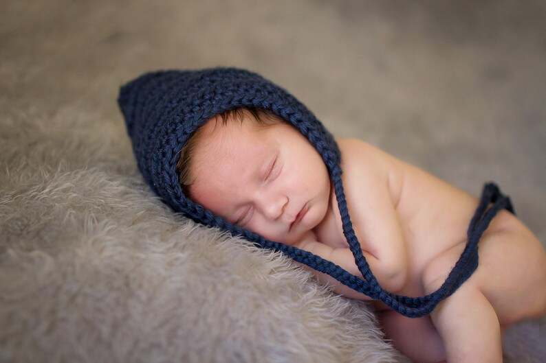 Pixie elf hat 45 colors winter gnome bonnet newborn baby toddlers girls womens womans sizes crochet knit unique gift for her dark navy blue 画像 4