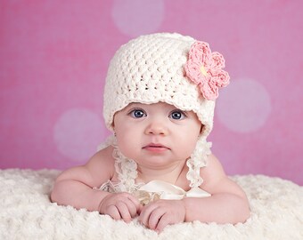 34 colors custom newborn baby girl hat hospital hat for coming home outfit crochet flower beanie personalized clothes clothing fall winter