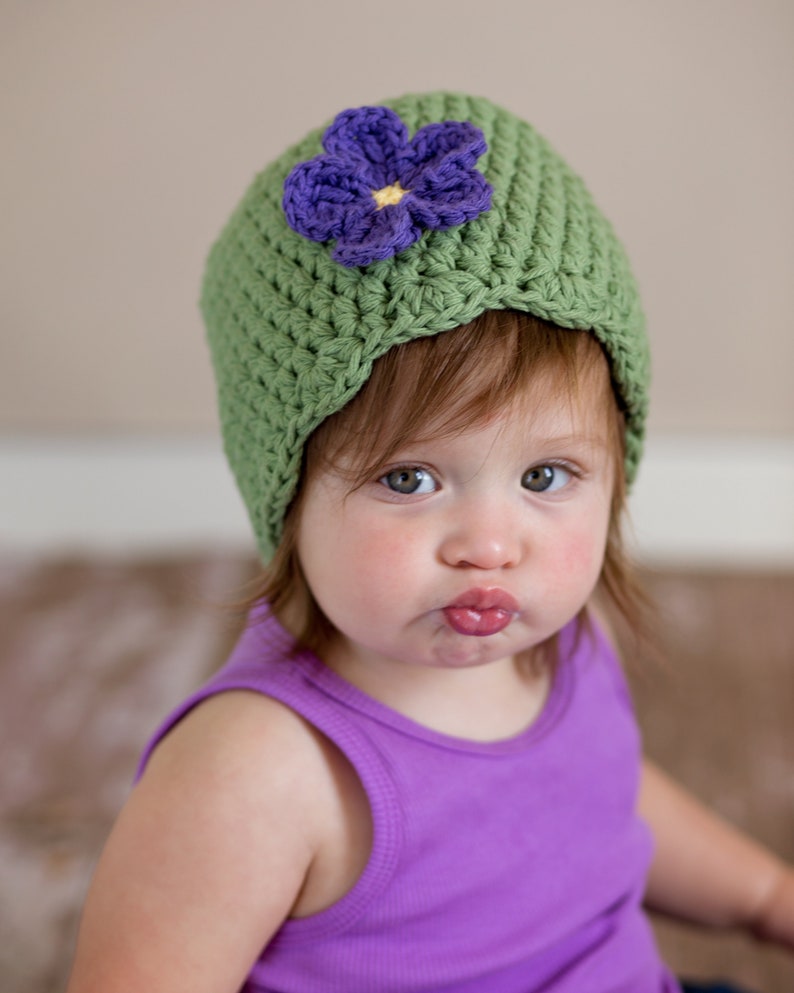 1T to 2T custom toddler girl hat 34 colors crochet flower knit flapper beanie spring fall winter hat personalized gifts clothes & clothing image 6