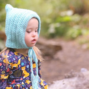 Toddler girl elf hat, pixie fall bonnet, newborn baby - womans sizes, crochet gnome winter cap, unique gift for her, aqua robins egg blue