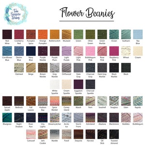 Puede incluir: Una tabla de colores de hilo con nombres para cada color. Los colores de hilo est&aacute;n dispuestos en filas y columnas. Los colores de hilo incluyen rojo, azul, verde, morado, rosa, marr&oacute;n, gris, blanco, negro y naranja. Los colores de hilo se nombran con palabras como "vino tinto", "azul aciano", "avena", "brillo blanco", "manzana especiada", "hierba azul", "carrusel" y "galleta de mermelada".