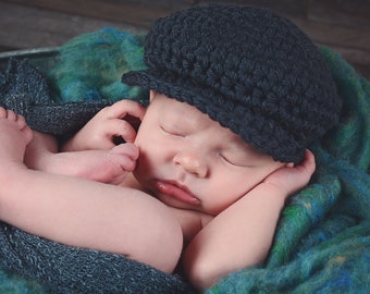 Baby boy hat 36 colors Irish wool winter hospital outfit newsboy cap photo prop shower gift newborn - mens sizes graphite gray dark grey