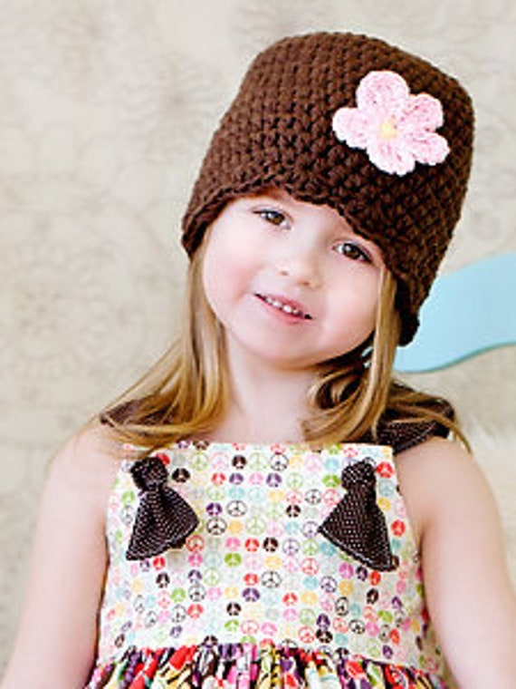 Custom Toddler Girl Hat 2T to 4T Personalized 34 Crochet Flower