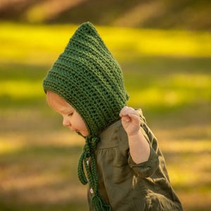 Toddler girl hat 45 colors pixie elf gnome crochet winter bonnet cozy fall knits newborn baby - womens size Christmas photo prop olive green