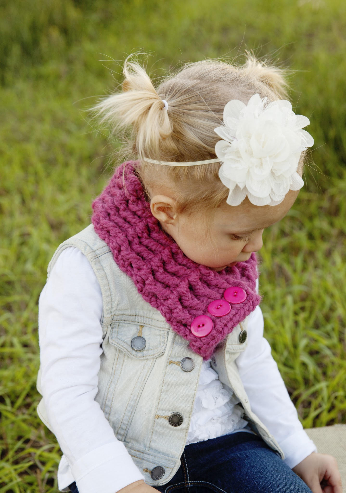 Bufanda niña bufanda botón ganchillo capucha - España