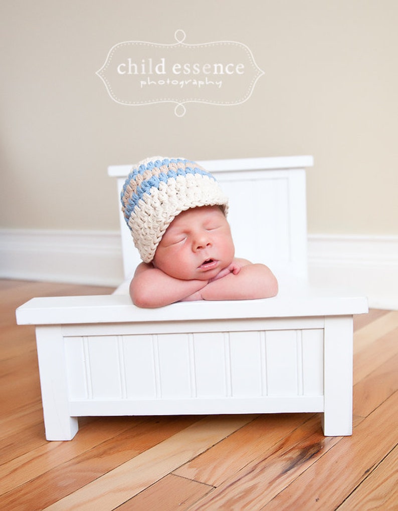 34 colors toddler boy hat custom newborn baby mens sizes crochet striped cap knit visor beanie with stripes personalized gift for him image 9