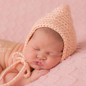 Baby girl hat 45 colors pixie elf winter hospital bonnet for coming home outfit photo prop shower gift orange peach newborn - womens sizes
