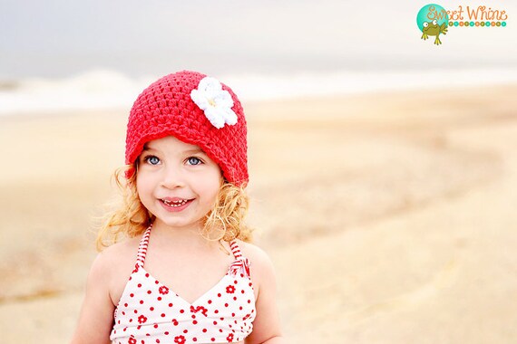 Custom Toddler Girl Hat 2T to 4T Personalized 34 Crochet Flower