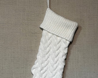 Offset Cabled Christmas Stocking