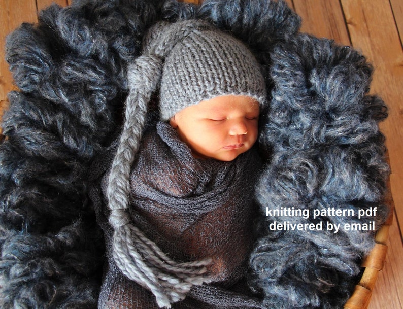 Chunky Knotted Long-Tail Newborn Hat Knitting Pattern PDF 135, INSTANT DOWNLOAD Permission to Sell Hats Over 35,000 patterns sold image 3